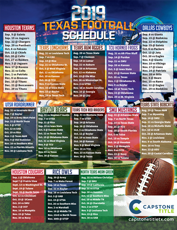 Handout for Football Schedules