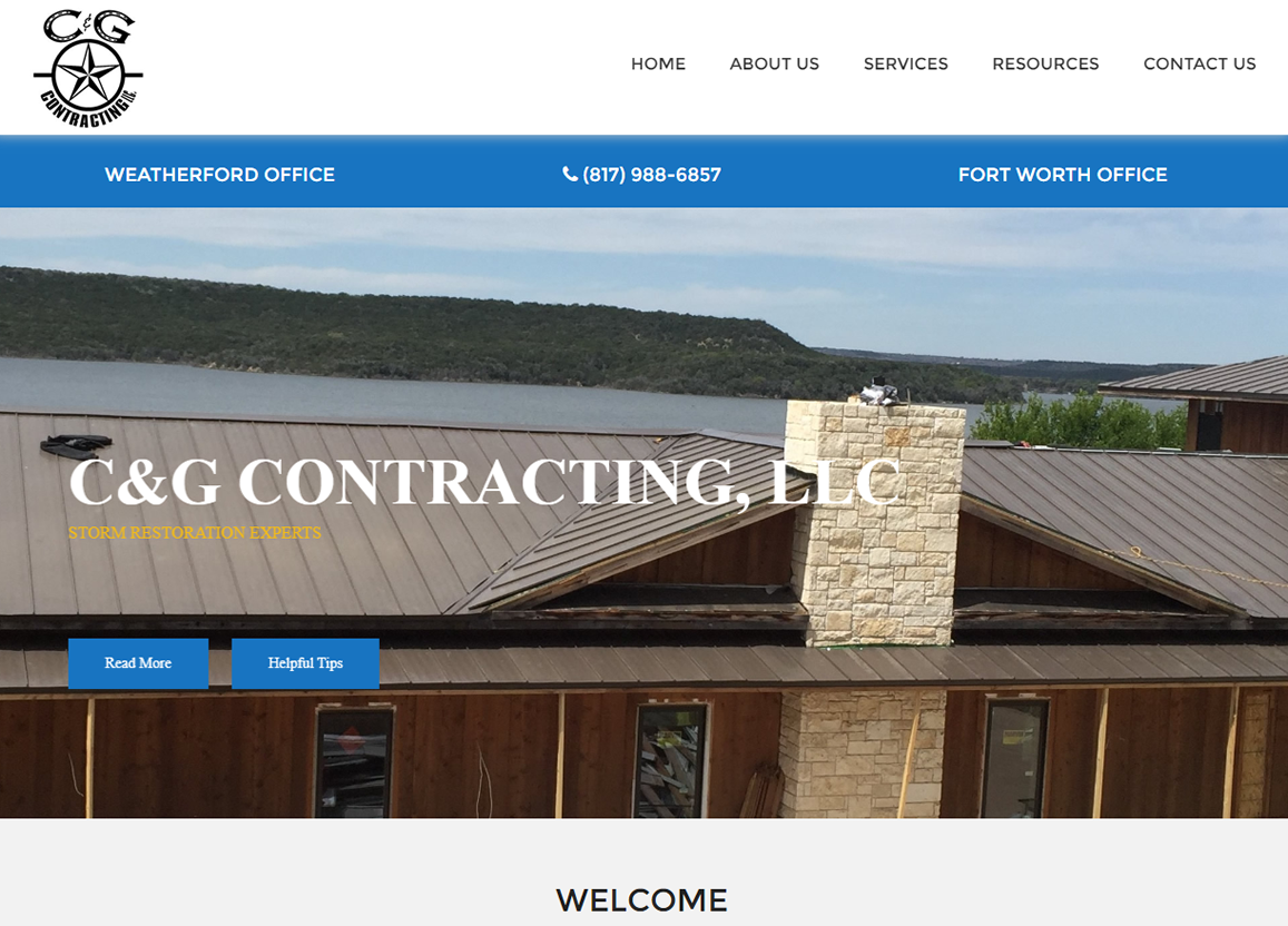C&G Contracting - www.candgcontractiong.com - Website for C&G Contractiong Roofing/Construction Company.