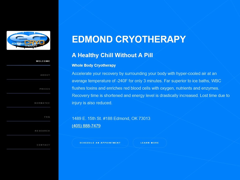 Edmond Cryotherapy LLC - www.edmondcryotherapy.com - Website for Cryotherapy Service.